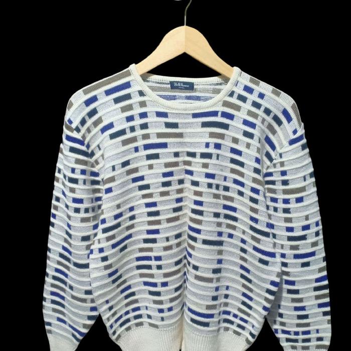 Sweater Rajut full motif timbul ala coogie, lengan balon