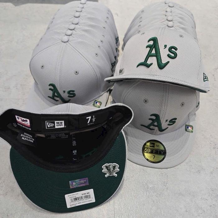 New Era Topi MLB Original Brand Baru dengan Logo A's dan Desain 69 Fifty 7 untuk Penggemar Baseball