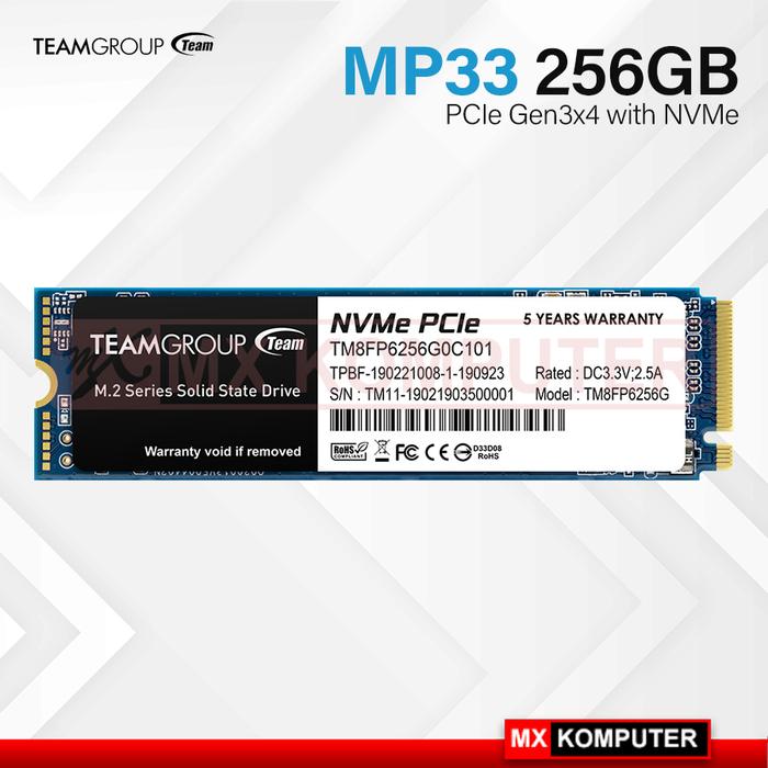 Teamgroup SSD M.2 2280 PCI-e 3.0 x4 with NVMe MP33 256GB