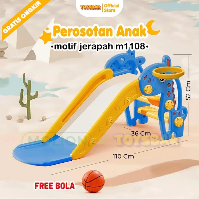 Mainan Perosotan Anak Jerapah – Seluncuran Mini Playground Indoor Outdoor Aman SNI | TOYSBAR
