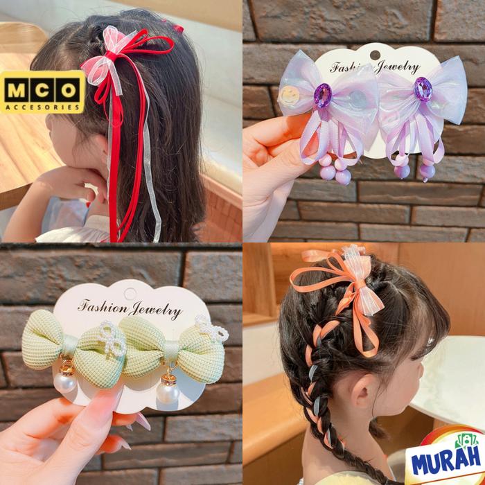 Set Jepitan Pita Anak Ikat 2 Aksesoris Rambut Anak Lucu Jepit Rambut Anak Perempuan MCO AR168