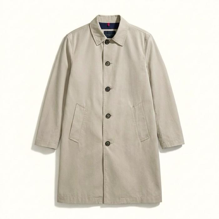 Tommy Hilfiger - Tailored Cotton Car Coat - Light Beige - Size 48 fit L