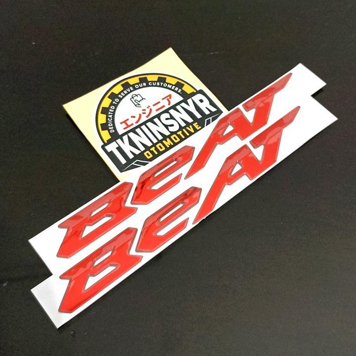 Emblem Logo Honda BeAT Deluxe Merah Sepasang [NTS]