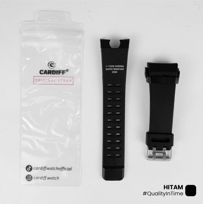 Cardiff Strap Lcd 6819 Ukuran 27Mm Tali Jam Tangan - Hitam Watch