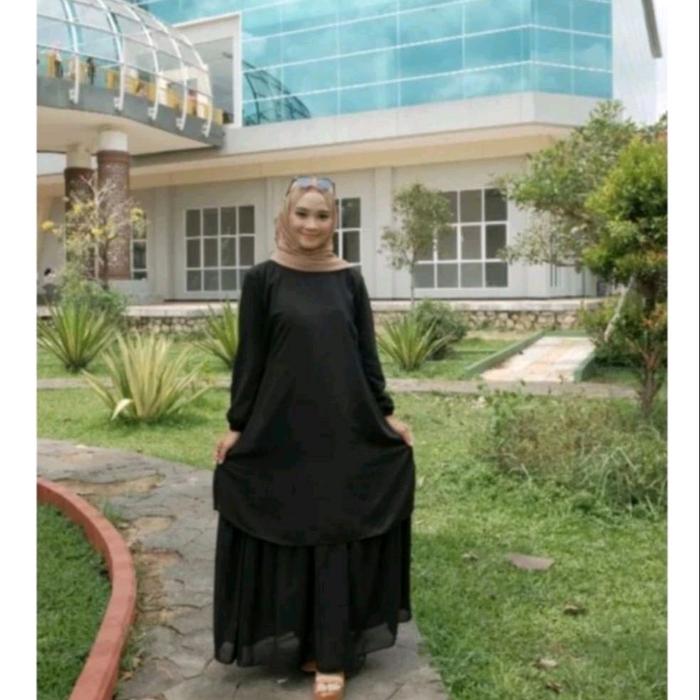Gamis Malaysia bahan ceruty Babydoll full puring BISA COD/Gamis anggun Malaysia/Dress Anggun Malaysi