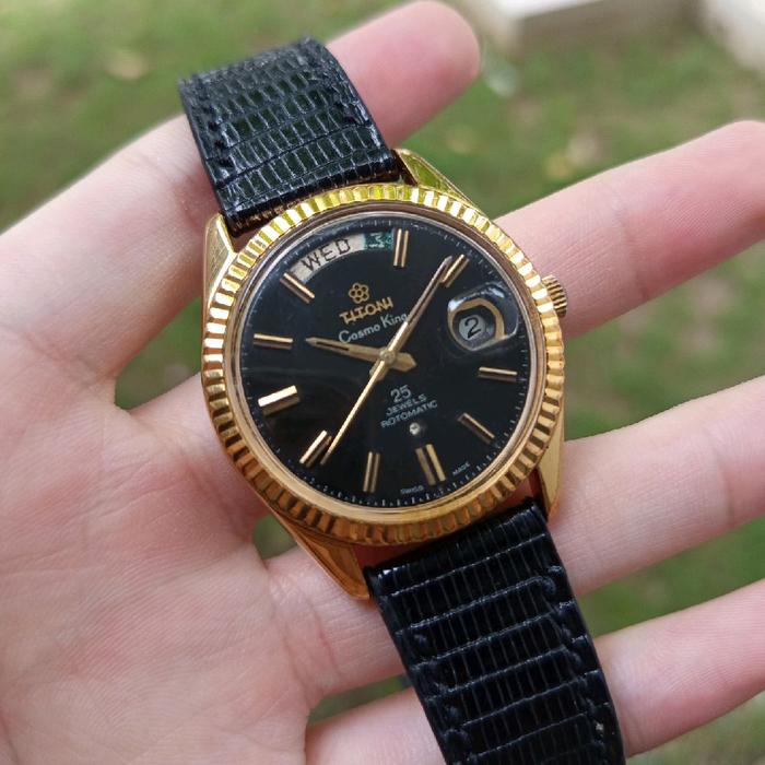 Rare Vintage Titoni Cosmo King President Automatic daydate NOT seiko mido rado omega orient