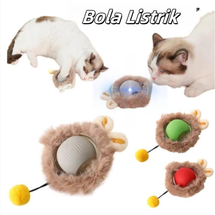 Mainan Kucing Bola Listrik Bergulir Cerdas  Peliharaan Interaksi Mainan Hewan Peliharaan Bola Mainan