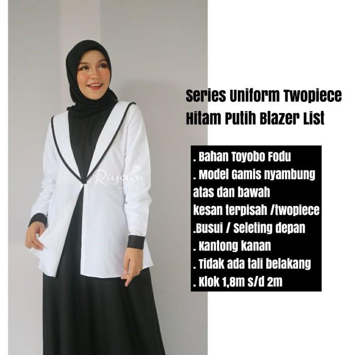 Flash Sale gamis pns hitam putih toyobo riyani