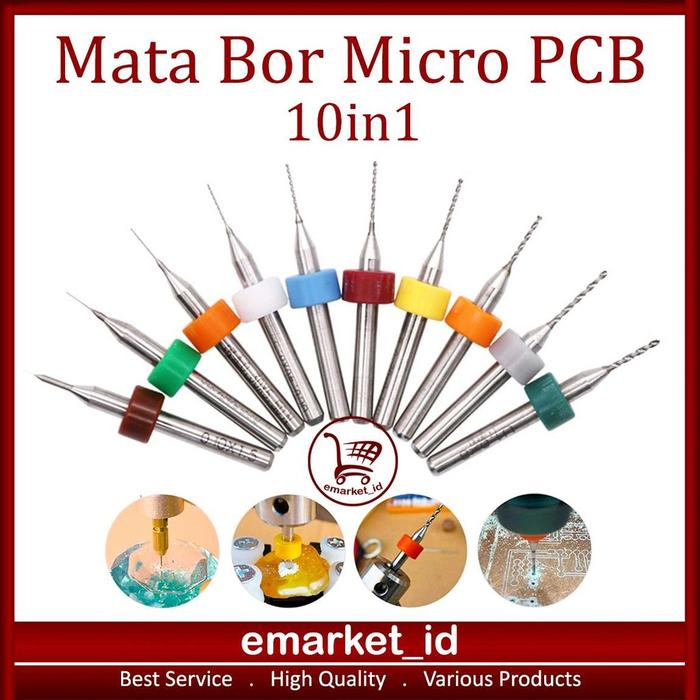 EM Mata Bor Micro PCB 10in1 0.1-3.0mm AI25 / Drill Bit Mikro Mini Papan / Tungsten Print Circuit / U