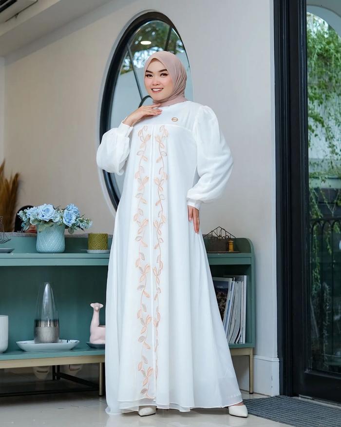 Geedo Collection - Kanaya Dress Maxi Gamis Bordir Wanita Mewah Terbaru 2024