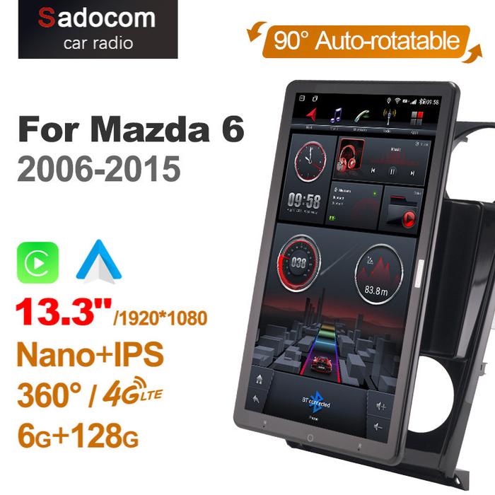 13.3 "TS10 Android 10.0 Carplay Radio Mobil Otomatis untuk Mazda 6