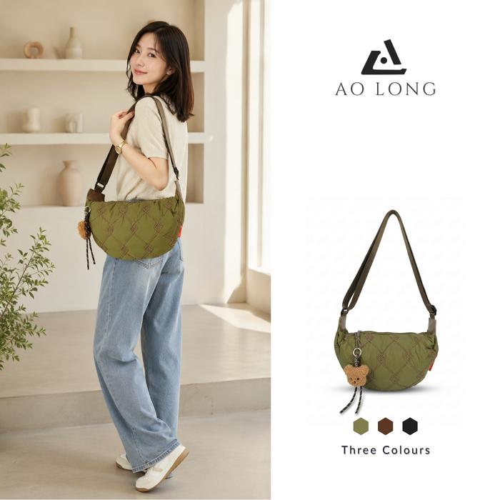 AOLONG AURELI 5066# - Tas Selempang Unisex Casual Kekinian Bahan Parasut Tahan Air - Tas Slempang Un