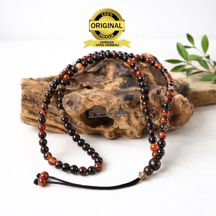 Kalung Tasbih Kecil Keren Batu Yaman Sulaiman Wulung Premium