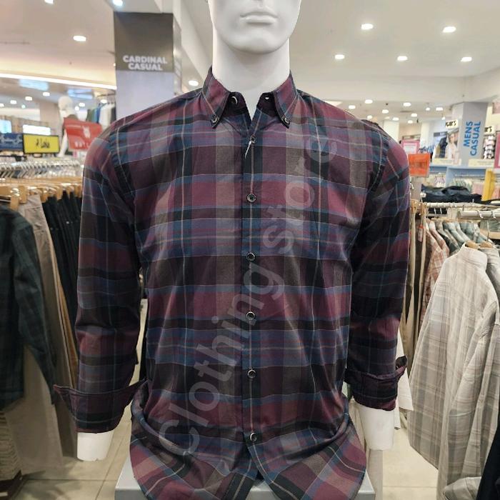 CARDINAL FORMAL ORIGINAL kemeja pria lengan panjang maroon FAKAI02795J
