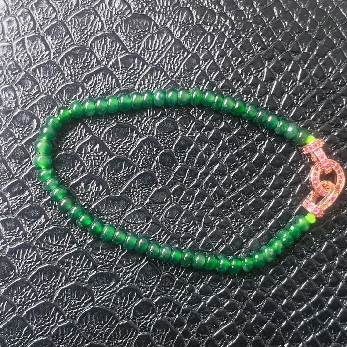 Gelang batu giok jadeite jade imperial sempoa bersertifikat
