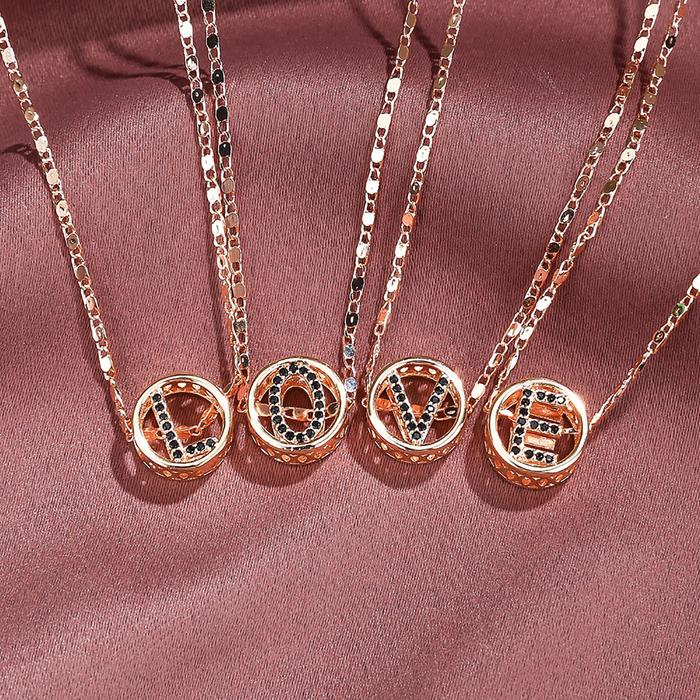 [COD] Kalung Emas Inisial Huruf Titanium Wanita Gelang Huruf Inisial Mewah Rose Gold Nama Fashion As
