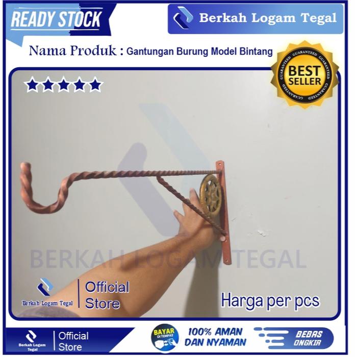 Gantungan Dinding Sangkar Burung / Cantolan Kandang Besi Ulir Burung Lovebird Murai Cucak Ijo Rowo