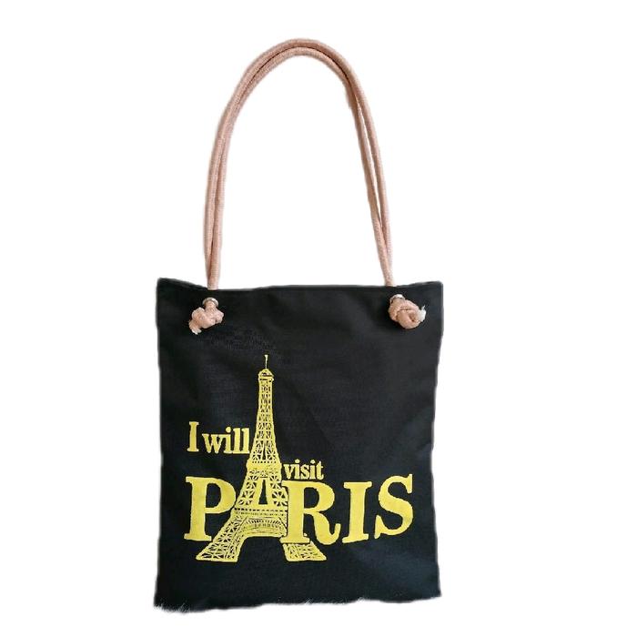 ALDIBAG STORE - Promo Tote bag Kekinian Tas Wanita Tas Sumbu Resleting Tas Motip Sablon Paris Tali S