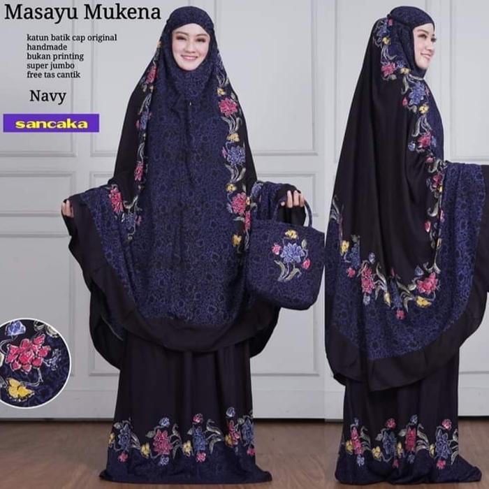 Mukena JUMBO dewasa batik cap Rayon wanita telekung murah