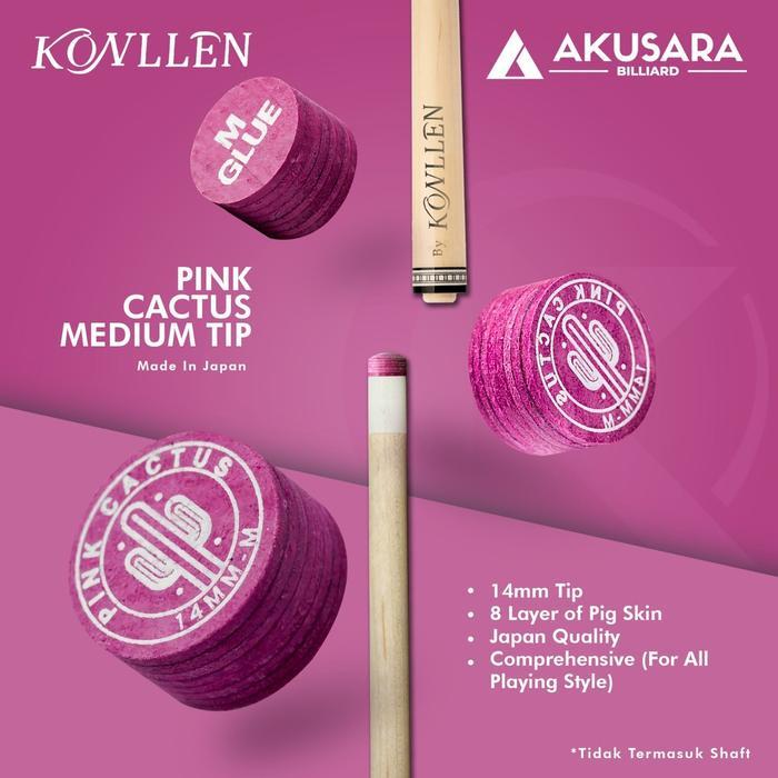 Tip Billiard Pink Cactus Medium Konllen Cue Tip Billiard / Ready Stok / New / Spesial