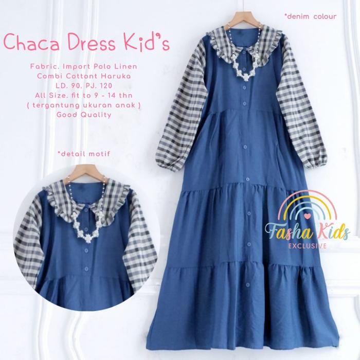 COD / Lilia Gamis Teens Cewek Motif kotak bahan kattun Usia 8-10 tahun by PGJ Kids l Gamis anak pere
