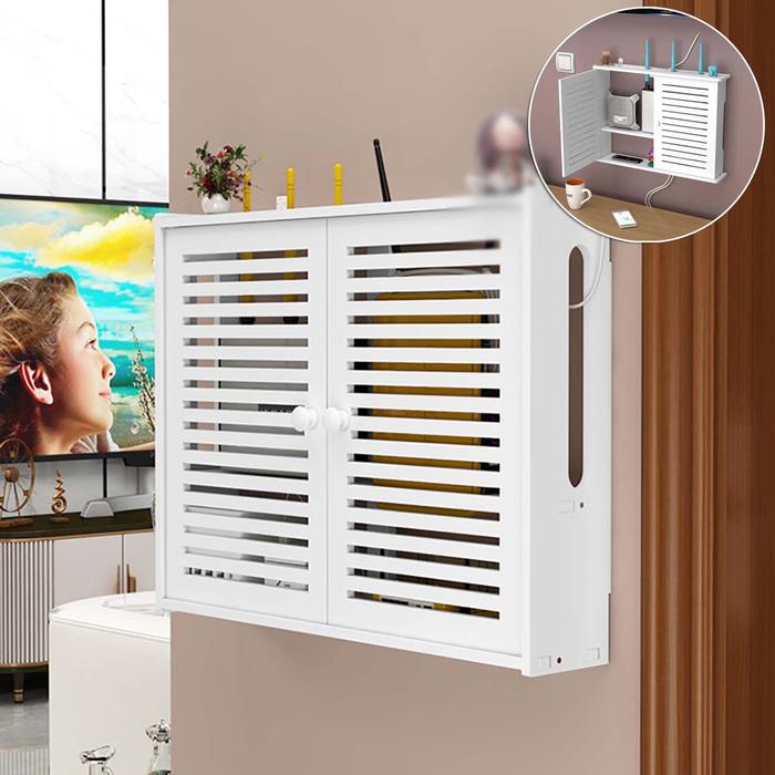 Wireless Wifi Router Storage Box Wall-mounted Wooden Plastic Box