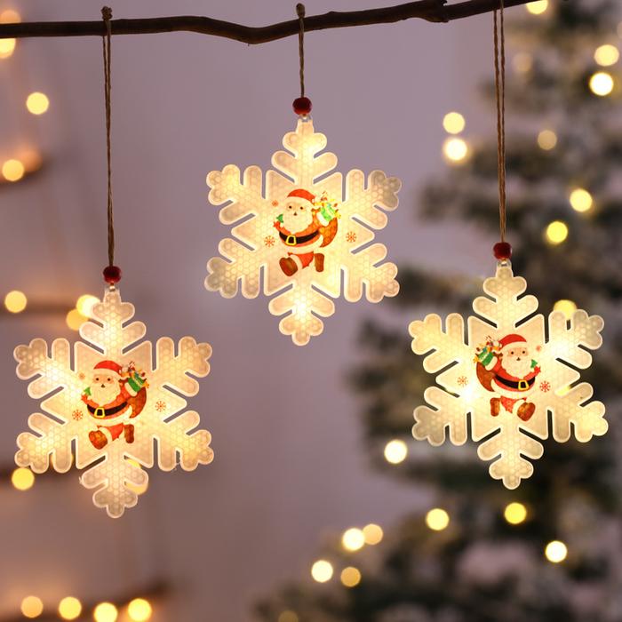 Christmas LED Garland Ornaments Hanging Decoration Home Navidad Wall