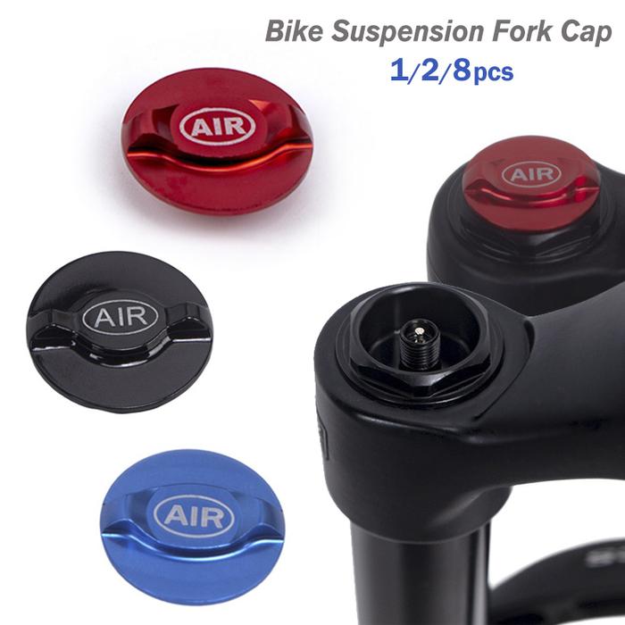1/2/8pcs MTB Bicycle Suspension Fork Cap Bike Front Air Fork Cover Aluminum Alloy Air Gas Shoulder C