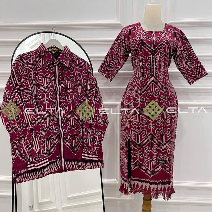 Elta couple tenun seragam keluarga motif dayak kalimantan barat sarawak Baju Sarimbit Pasangan Konda