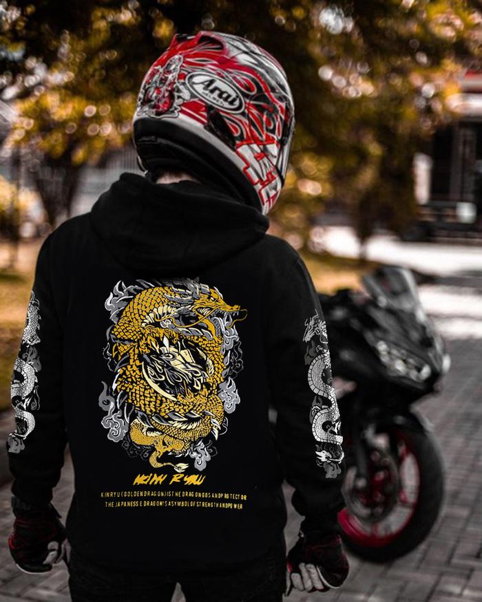 Prostreet Kin Ryu Hoodie Racing Pria Wanita Bahan Katun Hoodie prostreet Kin Ryu