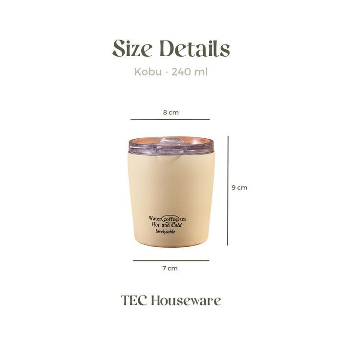 【IKONE】 KOBU Ivory Stainless Steel Tumblr Coffee Tea 360ml 600ml Aesthetic Botol minum kopi teh gela