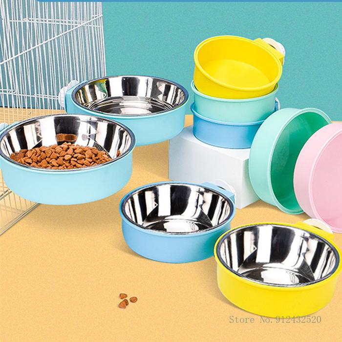 Mangkuk Stainless steel untuk kucing dan anjing, anti-overturning,