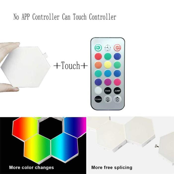 Lampu Hias Dinding LED Hexagonal Dekorasi Kamar Rumah Touchscreen