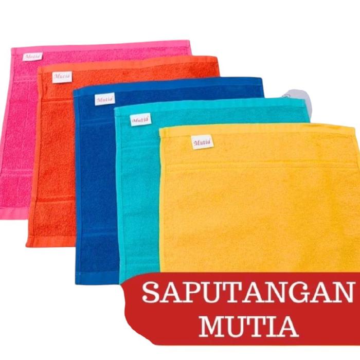 [12pcs] Sapu Tangan Mutia-Sapu Tangan Handuk Bahan Tebal Halus dan Lembut Pria