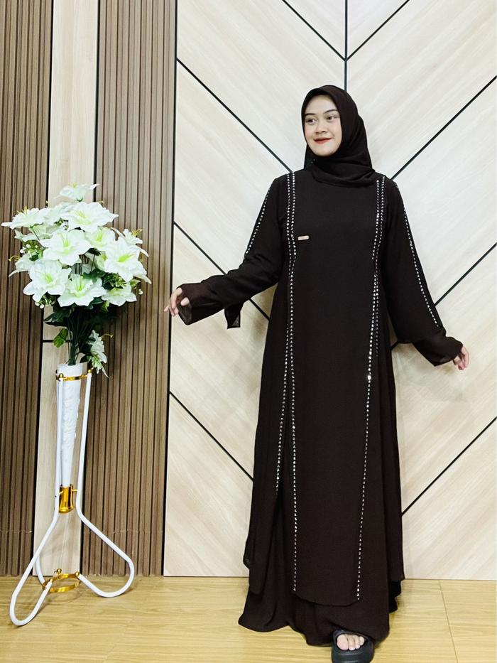 Zafira Dress set hijab ceruty babydoll by Qudsy Fashion - Gamis lebaran 2026 Muslim Wanita Syari