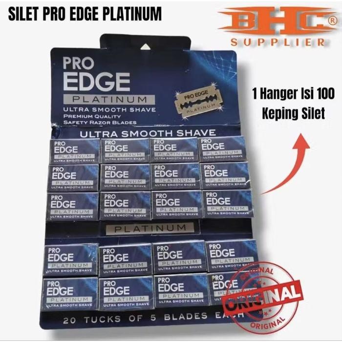 SILET Pro EDGE  SUPERMAX PLATINUM ORIGINAL ISI 200 KEPING DAN 100 KEPING SILET CUKUR RAMBUT SUPER MA