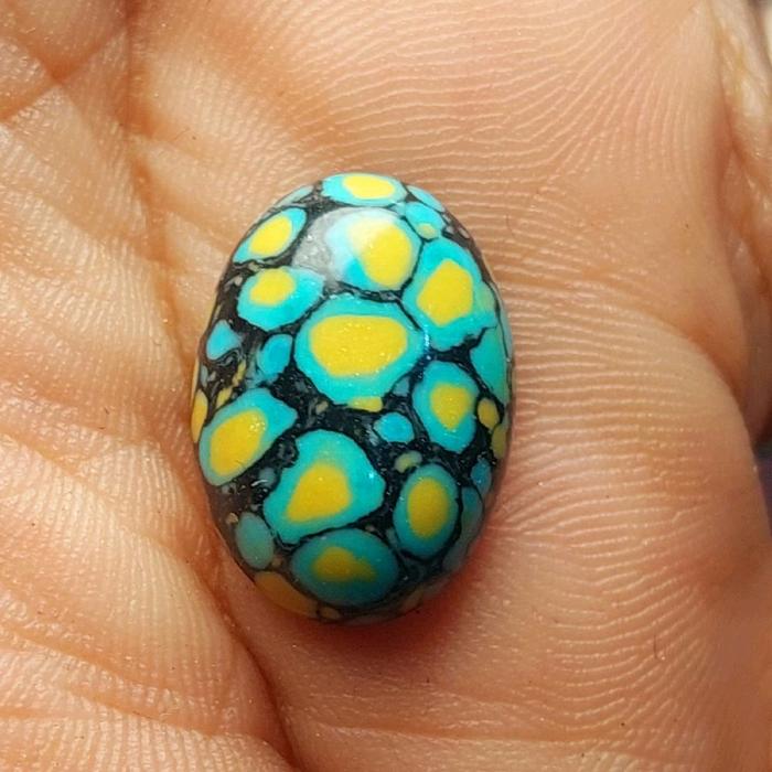 Batu pirus tibet gradasi pancawarna ceplok kuro