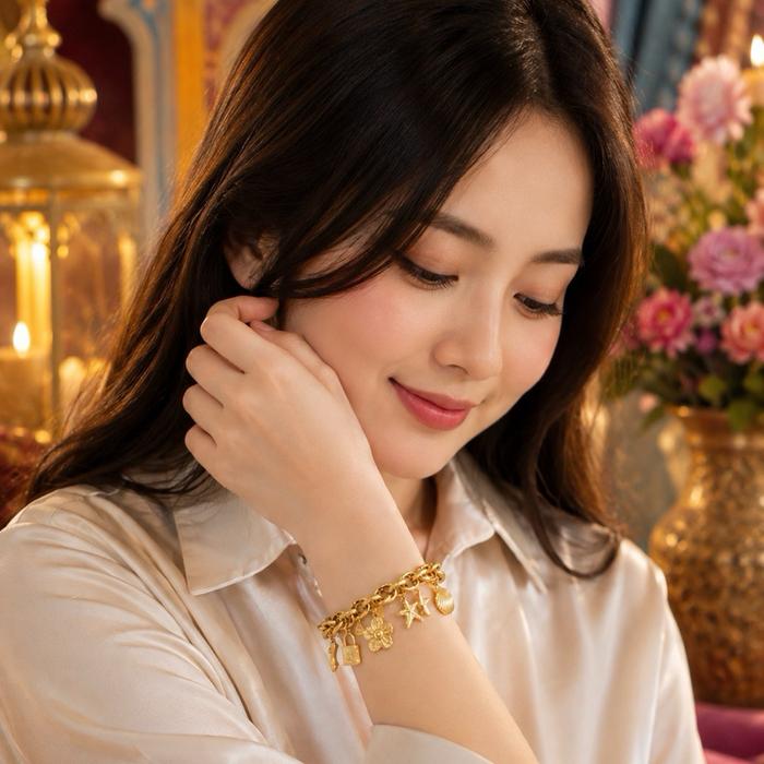 Gelang Ontang Anting Fashion Wanita Elegan Berkelas dengan Desain Unik dan Menarik