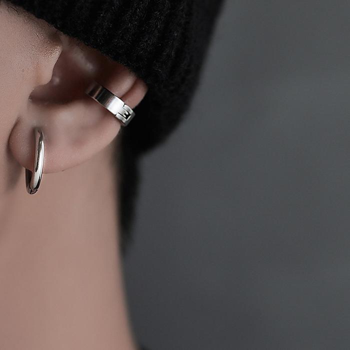 pusar tanpa tindik  jepit Penerimaan Pria dan Wanita Baja tahan karat Kulit Stainless Earrings Hadia