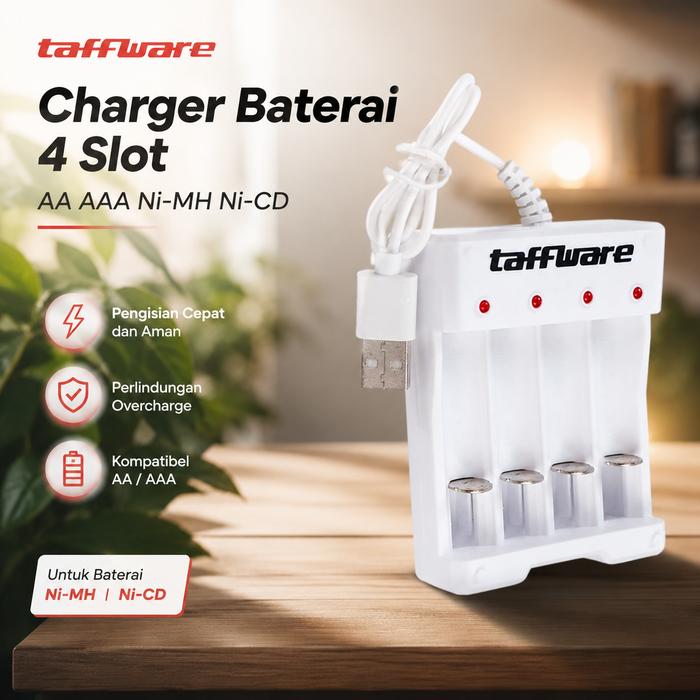 Mtos Jakarta - Charger Baterai AA AAA | Pengisi Baterai USB | Charger Rechargeable