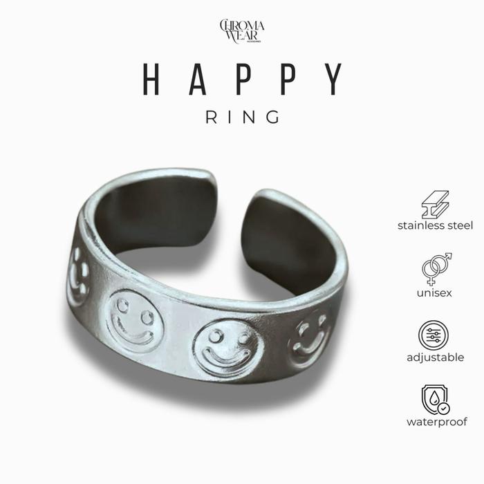CHROMAWEAR STUDIO - HAPPY RING CINCIN PRIA WANITA ANTI KARAT ADJUSTABLE