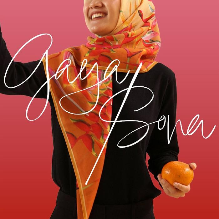 Gaya Per Sona Heliconia Series Voile Scarf Square Hijab (Bunga Pisang-pisangan)