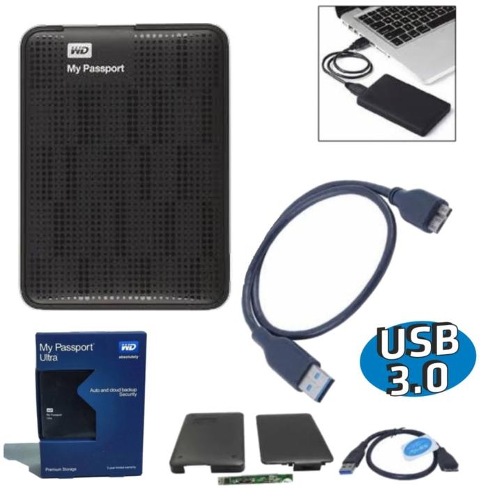 Wd My Passport Ultra Casing Hardisk External Case Sata Hdd 2,5" Usb 3.0 Casing Hard Disk Pc Komputer