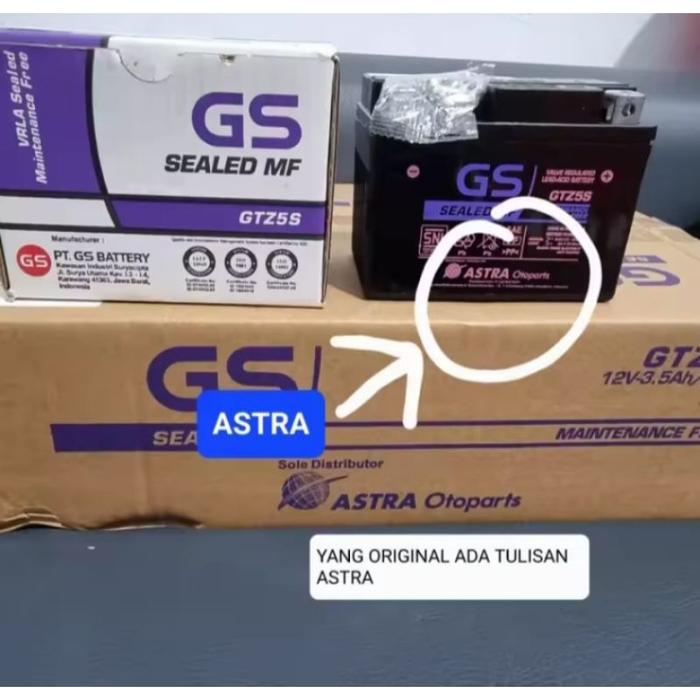 Aki Kering GS Astra GTZ5S 3.5Ah 12V Beat Vario Mio