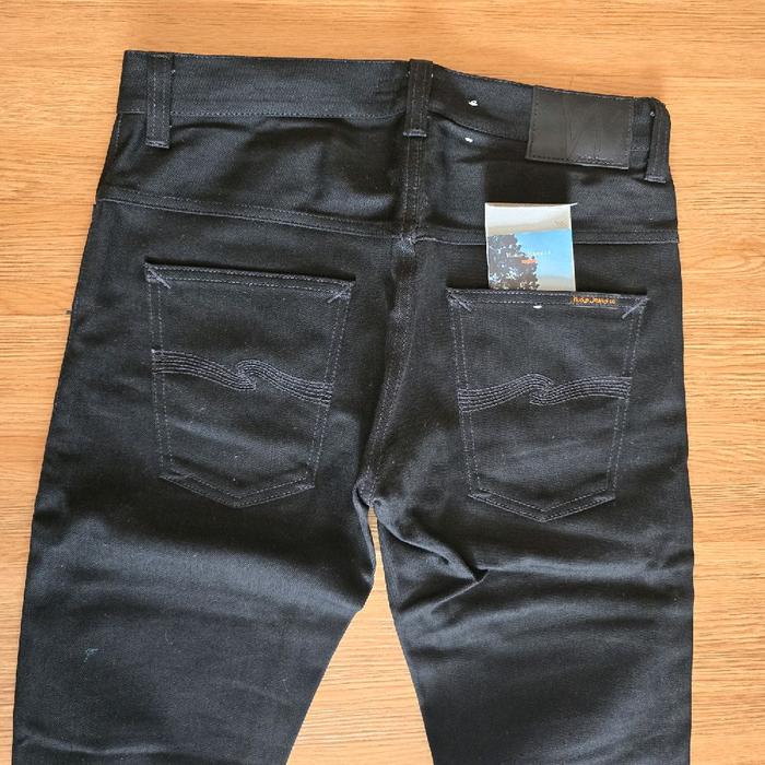 Nudie Thin Finn Dry Black Comfort Selvedge original dijual harga bekas rasa baru