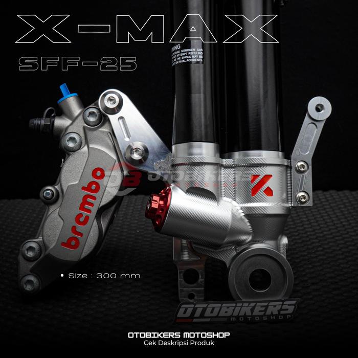 Breket Kaliper shock SFF 25 disc 300 mm Axial 4P 1PIN 4 piston XMAX 250 Dengan USD KTC KYTA SFF 25