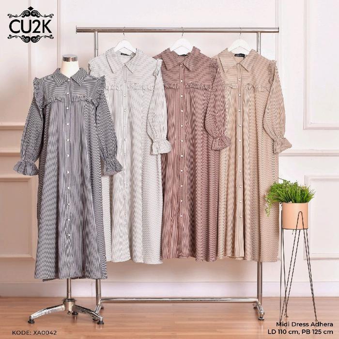 gamis midi adhera pilih warna cucuk katun premium