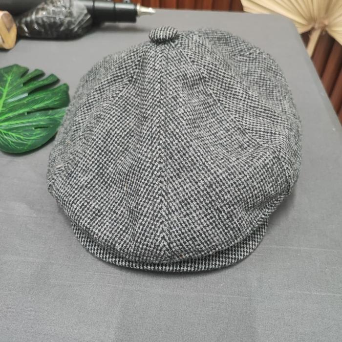 Topi Newsboy Pria Peaky Blinders Motif Kotak Vintage Classic Baker Boy Cap