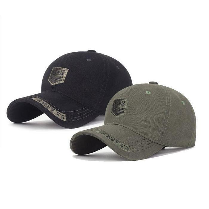 Topi Baseball US Army Patch Bordir Topi Pria Terbaru Material Cotton Drill