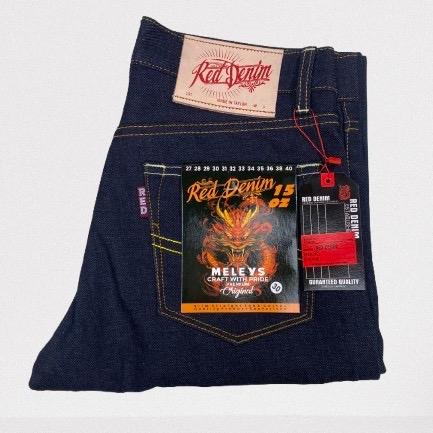 Celana Raw Denim - Kaku Slim Straight 15oz - Raw Denim Feeding Parah